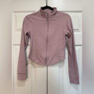 Women’s Cropped Full Zip Workout Jacket - Blush Pink